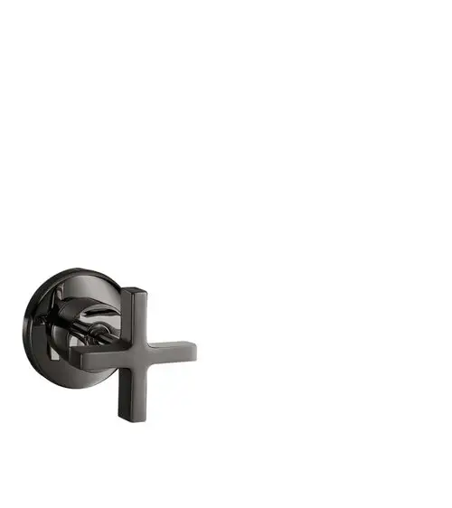 Citterio Absperrventil Unterputz mit Kreuzgriff in Polished Black Chrome, hergestellt von AXOR. Minimalistisches Design, geeignet für moderne Badezimmerinstallationen.